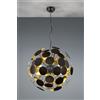 Trio Lighting DISCALGO SOSPENSIONE SFERA TONDI METALLO NERO OPACO + ORO D. 54CM 6 LUCI ATTACCO E14