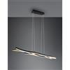 Trio Lighting BLAZE SOSPENSIONE LED 35W 4300lm, 2300+3000+4000K ONDULATA METALLO OTTONE E NERO DIMMERABILE CON INTERRUTTORE L. 108CM