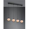 Trio Lighting BORKA SOSPENSIONE 4 DIFFUSORI IN RATTAN COLORE NATURALE L. 95CM ATTACCO E27
