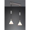 Trio Lighting STANLEY SOSPENSONE METALLO ACCIAIO CON 2 DIFFUSORI VETRO BIANCO CON SISTEMA SALISCENDI L. 55CM ATTACCO E27