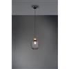 Trio Lighting CALIMERO SOSPENSIONE RETE METALLO NERO CON PARTICOLARE IN LEGNO NATURALE D. 18CM 1 LUCE ATTACCO E27