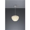 Trio Lighting TITLIA SOSPENSIONE METACRILATO BIANCO DECORO ORIGAMI CON MONTATURA METALLO CROMATO D.40CM 1 LUCE ATTACCO E27
