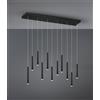Trio Lighting TUBULAR SOSPENSIONE LED 30,8W 3850lm, 3000KK RETTANGOLARE 11 TUBI NERA DIMMERABILE CON INTERRUTTORE D. 2,2 L. 115CM