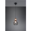 Trio Lighting VALERIA SOSPENSIONE METALLO GABBIA NERA CON PARTICOLARE IN LEGNO NATURALE D. 18CM 1 LUCE ATTACCO E27