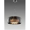 Trio Lighting VAPORE SOSPENSIONE VETRO CROMO CON PENDAGLI VETRO DIMMERABILE D. 50CM 6 LUCI ATTCCO G9