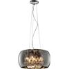 Trio Lighting VAPORE SOSPENSIONE VETRO CROMO CON PENDAGLI VETRO DIMMERABILE D. 40CM 5 LUCI ATTCCO G9