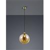 Trio Lighting DINO SOSPENSIONE VETRO SFERA AMBRA MONTATURA OTTONE ANTICATO D. 30CM ATTACCO E27