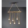 Trio Lighting WILMA SOSPENSIONE BARRA BAMBU' CON CORDE 6 LUCI L. 100CM ATTACCO E27
