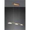 Trio Lighting MERTON SOSPENSIONE LED 27W 2850lm, 3000K METALLO OTTONE ANTICATO CON 3 DIFFUSORI VETRO DIMMERABILE AD INTERRUTTORE L. 102CM