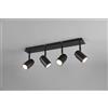 Trio Lighting ANGELO H2O BARRA 4 SPOTS ORIENTABILI NERO IP44 L.52CM 4 LUCI ATTACCO GU10