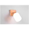 Trio Lighting ASSAM SPOT SINGOLO BASE LEGNO CON VETRO BIANCO H. 21CM ATTACCO E14