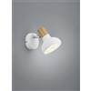 Trio Lighting LATIKA SPOT SINGOLO METALLO BIANCO ED EFFETTO LEGNO H. 17,5CM 1 LUCE ATTACCO E14