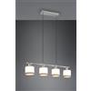 Trio Lighting DAVOS SOSPENSIONE METALLO CROMATO 4 PARALUMI BIANCO E GRIGIO L. 75CM 4 LUCI ATTACCO E14
