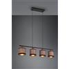Trio Lighting DAVOS SOSPENSIONE METALLO NERO 4 PARALUMI TORTORA E ORO L. 75CM 4 LUCI ATTACCO E14