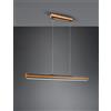 Trio Lighting DEACON SOSPENSIONE LED 42W 5000lm, 2700+4000+6500K BI-EMISSIONE METALLO NERO E INSERTO LEGNO NATURALE DIMMERABILE CON FUNZIONE TOUCH L. 110CM