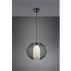 Trio Lighting FILO SOSPENSIONE GABBIA FILO METALLO NERO CON VETRO BIANCO D.40CM 1 LUCE ATTACCO E27