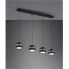 Trio Lighting Sospensione FLETCHER barra 4 diffusori sfera nero 313300432