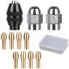 HsentimenH 11 Pezzi Mandrino per Utensile Rotativo, 4486 Mandrino per Dremel, Mandrino in Ottone Precisione, Dadi Ugello per Strumento Rotativo, Mandrino Trapano per Rettifica Elettrico