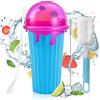 DAZZTIME Shake Slush Cup,Frozens Squeeze Cup,Slushy Maker Cup,Smoothie DIY Homemade Smoothie Cup, With 2 In 1 Straw And Spoon, Frozen Smoothies Cup for Everyone,Coppa Frullato Congelato