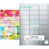 EVG Evergreen Goods™ Etichette adesive pretagliate formato A4, colore argento opaco, impermeabile, 3 x 8 (24 per foglio): 240 etichette in totale, 10 fogli, stampabili a getto d'inchiostro e laser,