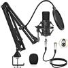 TONOR Microfono a Condensatore, Microfono Professionale Cardioid XLR con Braccio, Supporto Antiurto, Filtro Pop per Registrazione, Podcasting, Voice Over, Streaming, Home Studio, YouTube, TC20