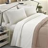 BANZAII TEXTILE INNOVATOR ONLINE Banzaii Completo Lenzuola Invernale Felpate in Flanella Anti-Pilling 100% Cotone, adatto anche ai materassi più alti, 4 pezzi, Matrimoniale Panna