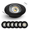 EMOS Incasso per Cartongesso 5W / 450 Lumen | Faretti LED soffitto da incasso 4000K Luce Bianco naturale | Set di 6 pezzi Spot LED Orientabili a 50°, Rotondi e Ultra Piatti in Nero