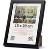 3-B Cornice per foto MEGA - nero - 15x20 cm - cornice per foto in legno con vetro acrilico