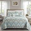 Home Soft Things Copriletto trapuntato, misto poliestere, verde acqua, 309,9 x 269,2 cm