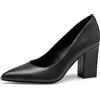 Zhabtuc Nero Décolleté da Donna Scarpe con Tacco Alto a Blocco in Vernice 8CM/3.15 Pollici, Tacchi Grossi Slip-on a Punta Tacco Alto con Tacco Largo per Matrimonio, Lavoro, Sera, 40 EU