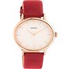 Oozoo Timepieces Orologio da donna - Orologio da polso da donna con cinturino in pelle larga 20 mm | Orologio di alta qualità per donne - Elegante orologio analogico da uomo ovale, rosso/oro rosa,