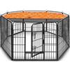 TRESKO® Recinzione Recinto 60 cm per Cani, Gabbia per Cuccioli con 8 picchetti inclusi, Box in Metallo Robusto (77 x 60 cm)