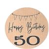 TODOKRAFT Etichette di compleanno Kraft (50 anni)