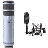 Rode Microphones Podcaster Microfono Dinamico Usb, Bianco & Sm6 Microphone Shock Mount With Integrated Pop Shield, Nero