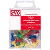 Sax Spilli per bacheca SAX, 25 pezzi, colorati, utilizzabili per bacheche, in metallo, testa in plastica, per ufficio e tempo libero