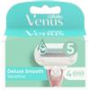 Venus Gillette Venus Extra Smooth Sensitive Lamette per rasoio Da Donna - 4 Ricariche Con 5 Lame Rivestite In DLC