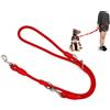 BPS BUENA PET SHOP BPS BPS-3801RJ - Guinzaglio per cani doppio regolabile, diverse posizioni, per cani di taglia media e grande, 2 dimensioni a scelta M/L (L, rosso)