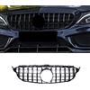 Gangying W205 Griglia Anteriore per W205 GTR GT Style Classe C C250 C300 C350 C400 Nero Lucido Non Adatta C63 2015 2016 2017 2018