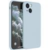 Mixroom - Cover Custodia Case per iPhone 15 Plus Protezione Copre Fotocamera in Silicone TPU Opaco con Bordi Piatti Colore Celeste