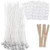 BINJCE Stoppini per candele,100 pezzi,20 CM,Cotone organico naturale, Stoppino sostenibile, inodore e pulito per la produzione di candele fai da te