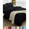 Utopia Bedding Set Copripiumino da 4 Pezzi - Copripiumino 200x200cm, Lenzuolo con Angoli 135x190cm, Federe 50x75cm - (Nero, Matrimoniale)