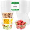 CoKeeSun 30 Pezzi Contenitori Plastica Con Coperchio 450ml, 16oz Barattoli Plastica Alimenti Trasparenti, Contenitori Ermetici Piccoli Riutilizzabili per Condimento Salsa Zuppe Creme Slime