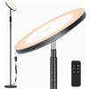 mukuxin Lampada LED da Terra Moderna Design, 3000LM 36W Piantane da Salotto con Telecomando & Tocco, Montaggio in 1 Min, Base ponderata da 2,5 kg, Lampada Alta da Salotto per Camera da Letto, Ufficio (Nera)