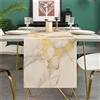 DakTou Runner da Tavolo Moderno in Lino Runner da Tavola Primavera Elegante Arte Astratta Marmo Bianco Texture Oro Tovaglia Decorazione per Tavolo da Pranzo in Fattoria per Feste 40x140 cm