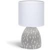 Aigostar - Lampada da Comodino, Moderna Lampada da Tavolo Base in Ceramica Paralume in Stoffa, Attacco E14, 14 * 14 * 25 cm Cavo 1.3 Metri, Design Vintage.