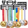 SUPERDANT Porta medaglie da Rugby Giocatore di Rugby Medaglia Sportiva Appendiabiti da Parete in Ferro per 60+ medaglie Il conduttore di Trofeo premia Un portellone Sportivo