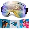 BGTLJKD Maschera da Sci Occhiali Sci Donna Uomo Teenager OTG Maschere Sci Senza Cornice Anti-UV Protezione Maschera Sci Adatto a Snowboard,Motocross e Altri Sport Invernali (A)