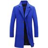 OBiQuzz Cappotto invernale da uomo, lungo, da lavoro, slim fit, cappotto da uomo, trench monopetto, giacca western, giacca invernale da lavoro, classico, per lavoro, tempo libero, Blu, L
