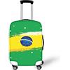 Belidome Copribagagli da viaggio per valigia trolley stretch S-XL, Bandiera del Brasile, XL