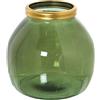 DRW Vaso video riciclato in verde con filo dorato 21x20cm, bocca 10cm